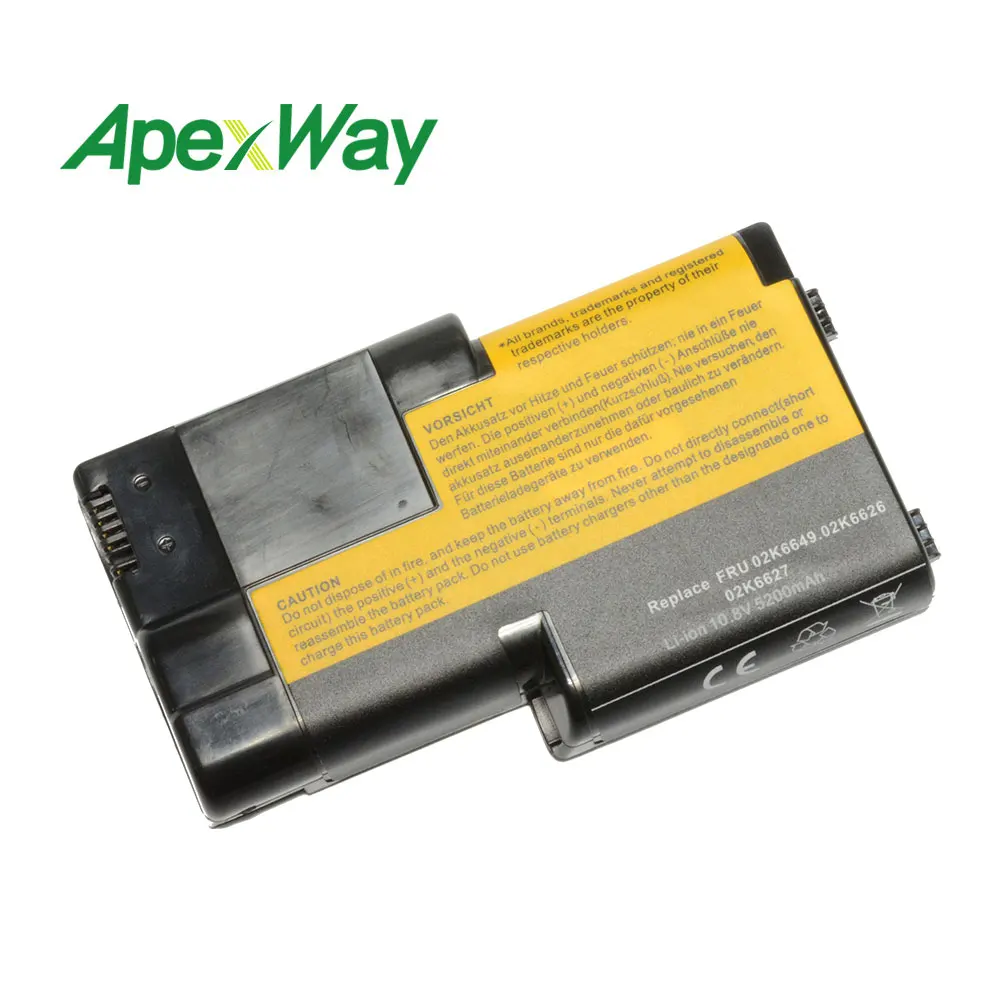 Аккумулятор ApexWay 4400 мАч для ноутбуков IBM ThinkPad T21 T20 T22 T23 T24 серии 02K6620 02K6621 02K6649 02K7025