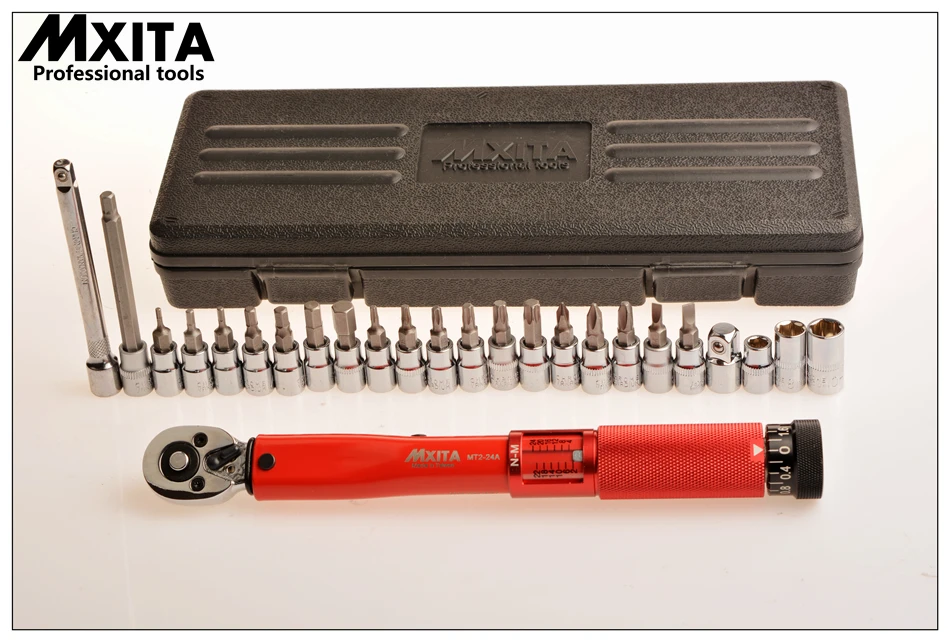 MXITA Бесплатная доставка 1/4 "DR 2-24 нм 25 шт. динамометрический ключ набор
