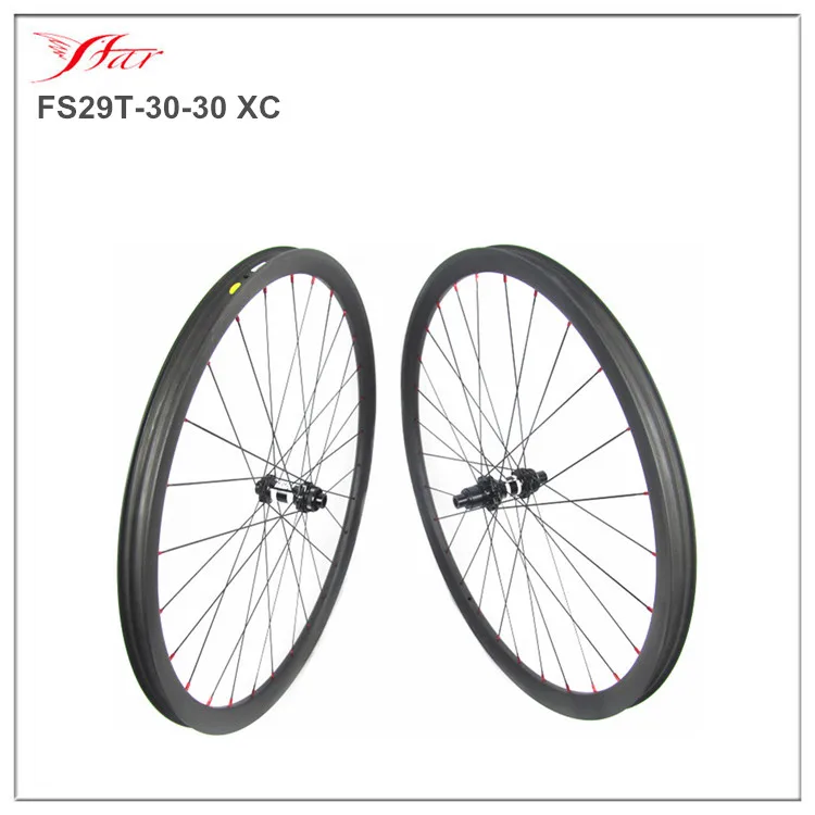 Thru axle MTB carbon wheelsets 30mm deep 30mm wide tubeless ready hookless design 29er XD freebody 28H 28H spoke holes
Thru axle MTB carbon wheelsets 30mm deep 30mm wide tubeless ready hookless design 29er XD freebody 28H 28H spoke holes