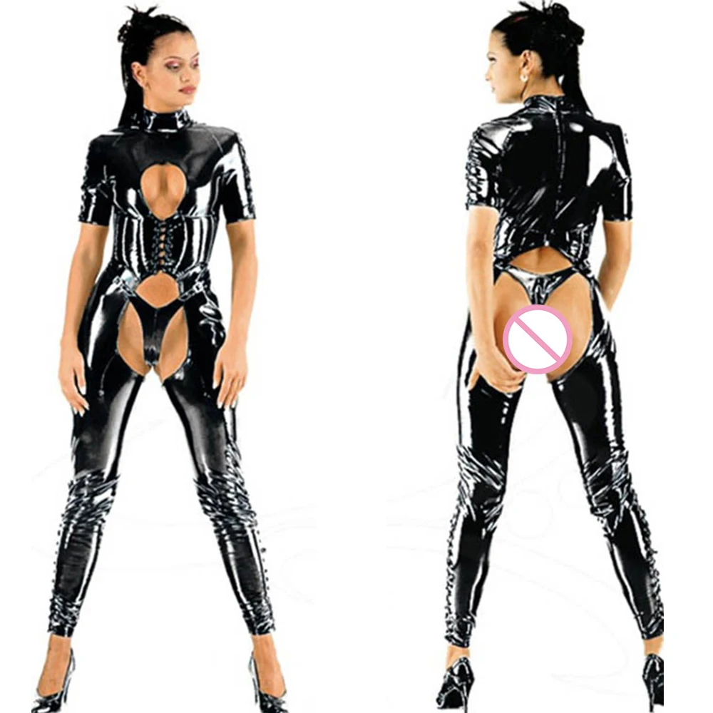 Sexy Black Female Faux Leather Catsuit Bodysuit Back Zipper Open Crotch Stretch Clubwear Erotic Jumpsuit Pole Dance Lingerie
Sexy Black Female Faux Leather Catsuit Bodysuit Back Zipper Open Crotch Stretch Clubwear Erotic Jumpsuit Pole Dance Lingerie