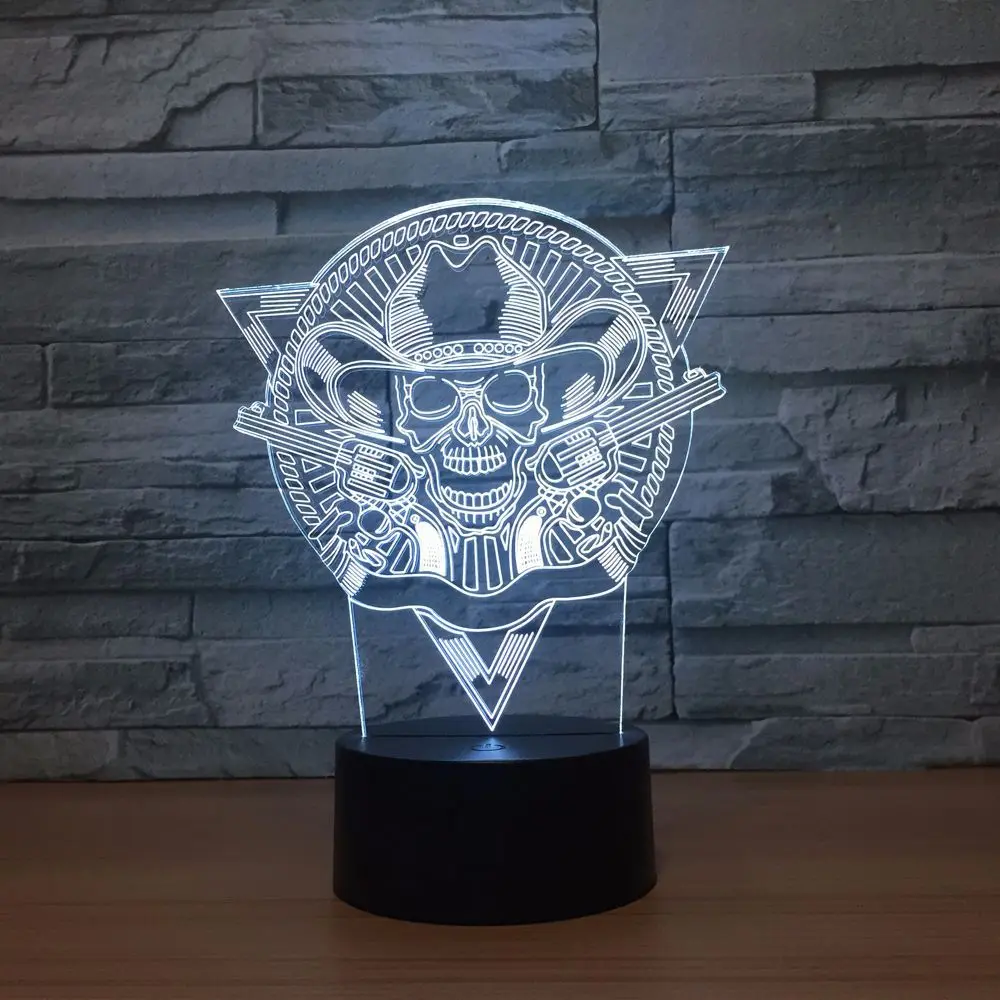 Halloween Theme Unique New Skull Head LOGO LED nightlights Creative 3D visual Acrylic product with Eye-protection A02
Halloween Theme Unique New Skull Head LOGO LED nightlights Creative 3D visual Acrylic product with Eye-protection A02