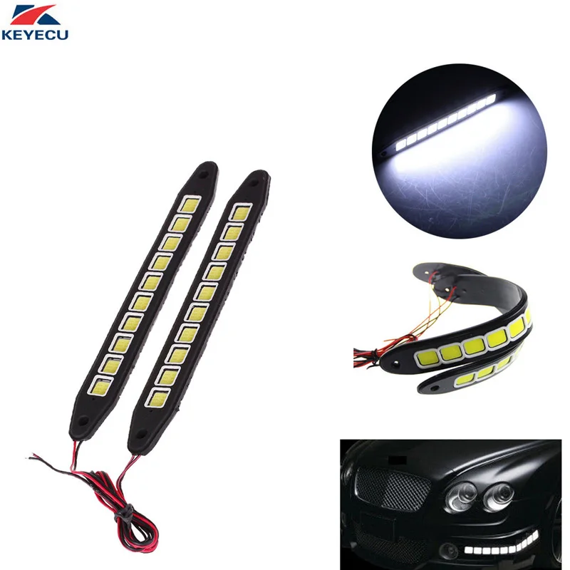 KEYECU 2PCS 6000K White COB 10LED Flexible Headlight LED Stripe Daytime Running Light DRL Fog Light Decorative Light
KEYECU 2PCS 6000K White COB 10LED Flexible Headlight LED Stripe Daytime Running Light DRL Fog Light Decorative Light