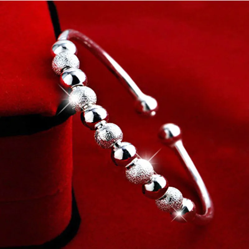 925 Sterling Silver Fashion Transfers Bangle Temperament Silver Bracelet Female Nine Transfer Beads Bracelet
925 Sterling Silver Fashion Transfers Bangle Temperament Silver Bracelet Female Nine Transfer Beads Bracelet