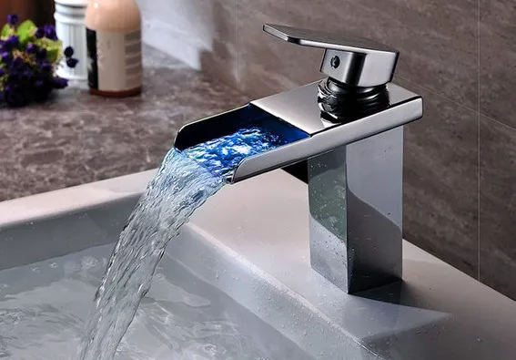 Copper hydroelectric LED light LED waterfall basin faucet washbasin vanity basin faucet hot and cold
Copper hydroelectric LED light LED waterfall basin faucet washbasin vanity basin faucet hot and cold