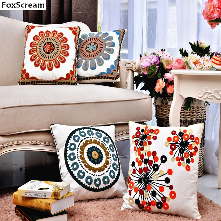 Floral Embroidered Cushions Cover Embroidery Decorative Pillows Cases Geometric Cushion Cover Home Decor for sofa 45x45cm
Floral Embroidered Cushions Cover Embroidery Decorative Pillows Cases Geometric Cushion Cover Home Decor for sofa 45x45cm