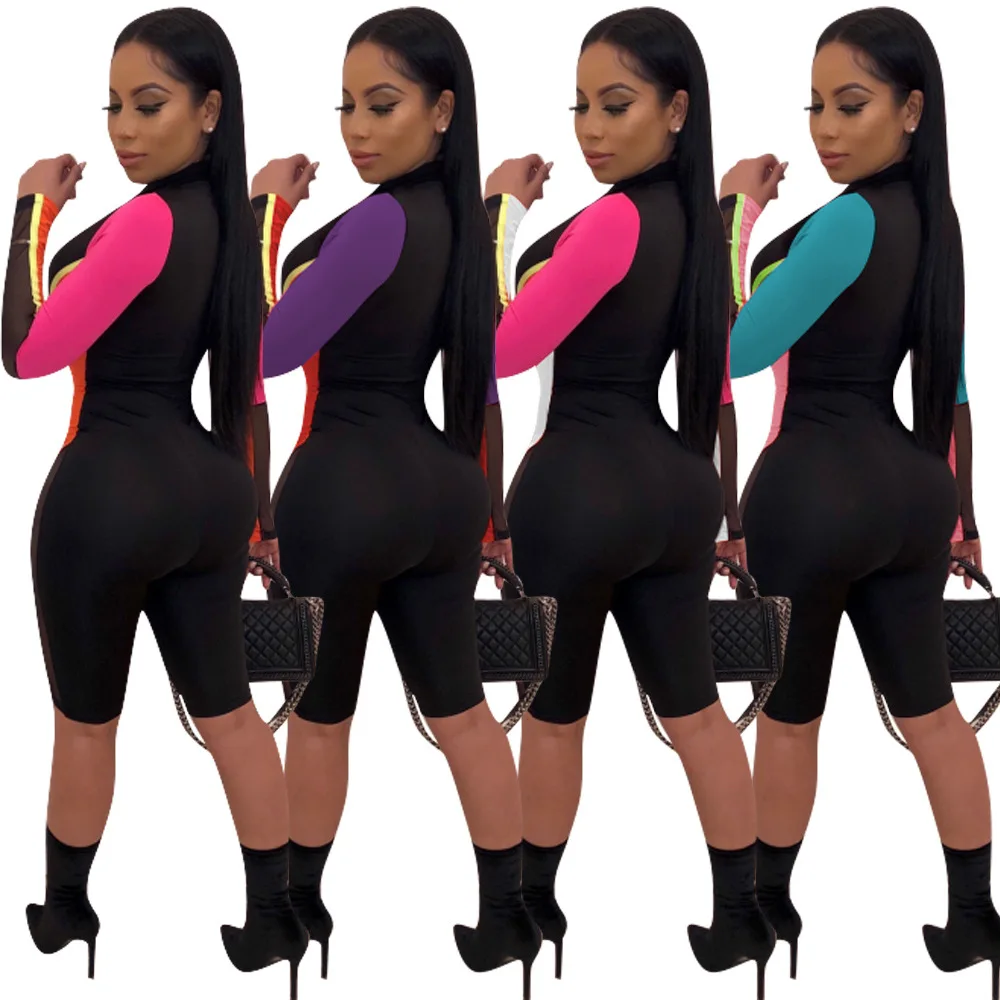 Echoine Fashion Mesh See Though Stripes Colorblock Moto Biker Jumpsuit Women Zipper up Long Sleeve Bodycon Casual Playsuits
Echoine Fashion Mesh See Though Stripes Colorblock Moto Biker Jumpsuit Women Zipper up Long Sleeve Bodycon Casual Playsuits