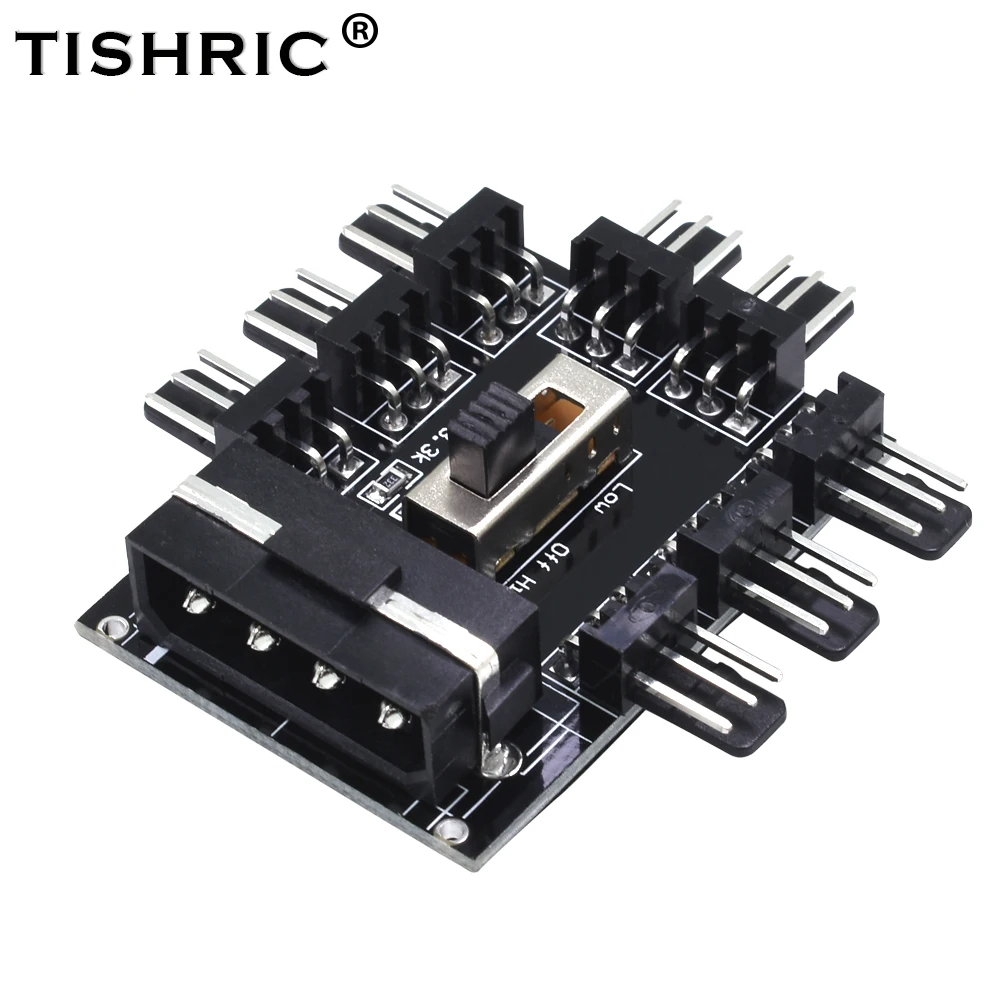 TISHRIC PC 1 to 8 4Pin Molex Cooler Cooling Fan Hub Splitter Cable PWM 3Pin Power Supply Speed Controller Adapter For Mining
TISHRIC PC 1 to 8 4Pin Molex Cooler Cooling Fan Hub Splitter Cable PWM 3Pin Power Supply Speed Controller Adapter For Mining