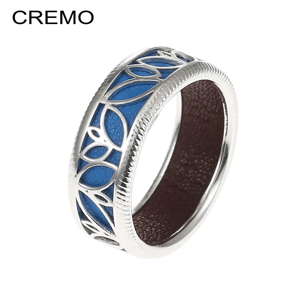 Cremo Flower Argent Finish Ring Simple Couple Alliance Jewrlry Leather Reversible Insert 7mm Width Band Ring for Women
Cremo Flower Argent Finish Ring Simple Couple Alliance Jewrlry Leather Reversible Insert 7mm Width Band Ring for Women