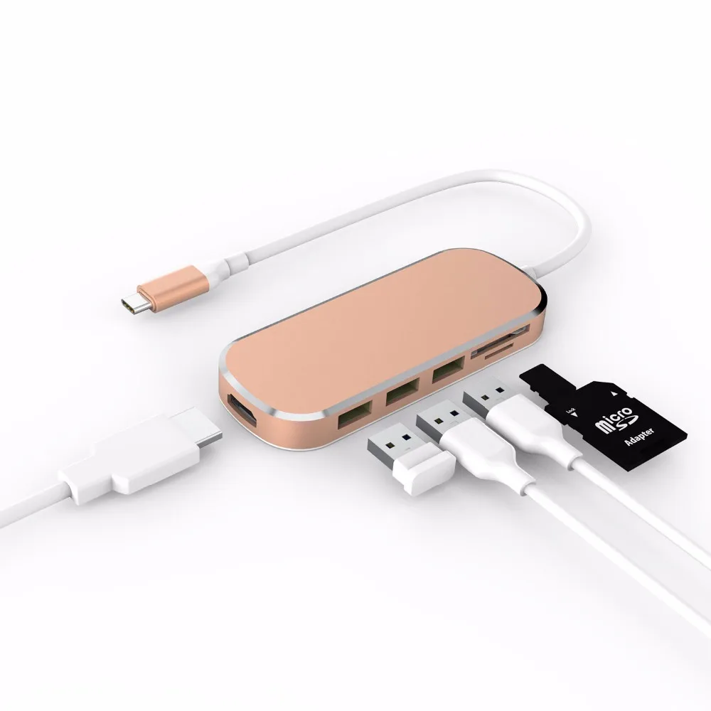 USB C Hub, MiCar 5 in 1 Type C Hub Adapter with 4K HDMI Port, USB C Input Charging Port, SD &Micro Card Reader and 3 USB 3.0 Por
USB C Hub, MiCar 5 in 1 Type C Hub Adapter with 4K HDMI Port, USB C Input Charging Port, SD &Micro Card Reader and 3 USB 3.0 Por