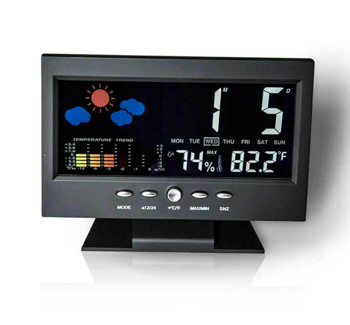 8082T Digital Thermometer Hygrometer Weather Station Alarm Clock Temperature Gauge Colorful LCD Calendar Backlight Timers Car
8082T Digital Thermometer Hygrometer Weather Station Alarm Clock Temperature Gauge Colorful LCD Calendar Backlight Timers Car