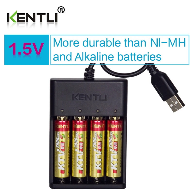 4 шт. перезаряжаемые литий ионные батарейки 1 5 в AA PK5 2800mWh + слота|li-ion battery|battery akentli