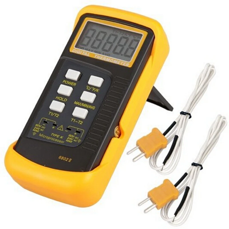 K-Type Digital Thermocouple Thermometer 1300C Professional Dual Channel Probe Industrial Temperature Meter C/F/K Swift Data Hold
K-Type Digital Thermocouple Thermometer 1300C Professional Dual Channel Probe Industrial Temperature Meter C/F/K Swift Data Hold