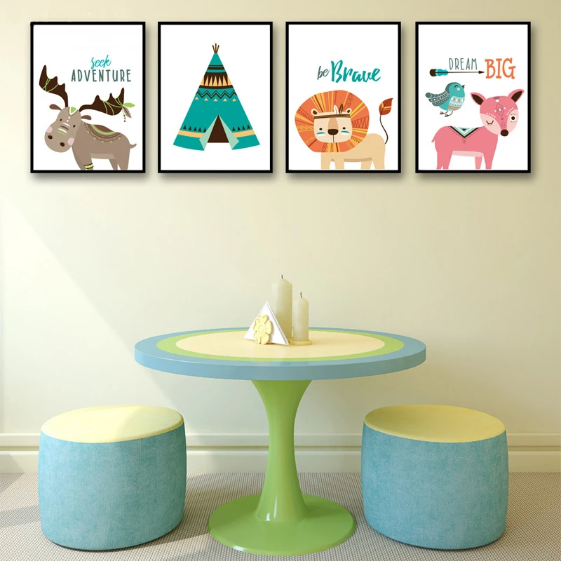 Home Decor Be Brave Cartoon Animal Creative Painting Modern Nordic Simple Space Wall Art For Living Room Poster Canvas Unframed
Home Decor Be Brave Cartoon Animal Creative Painting Modern Nordic Simple Space Wall Art For Living Room Poster Canvas Unframed
