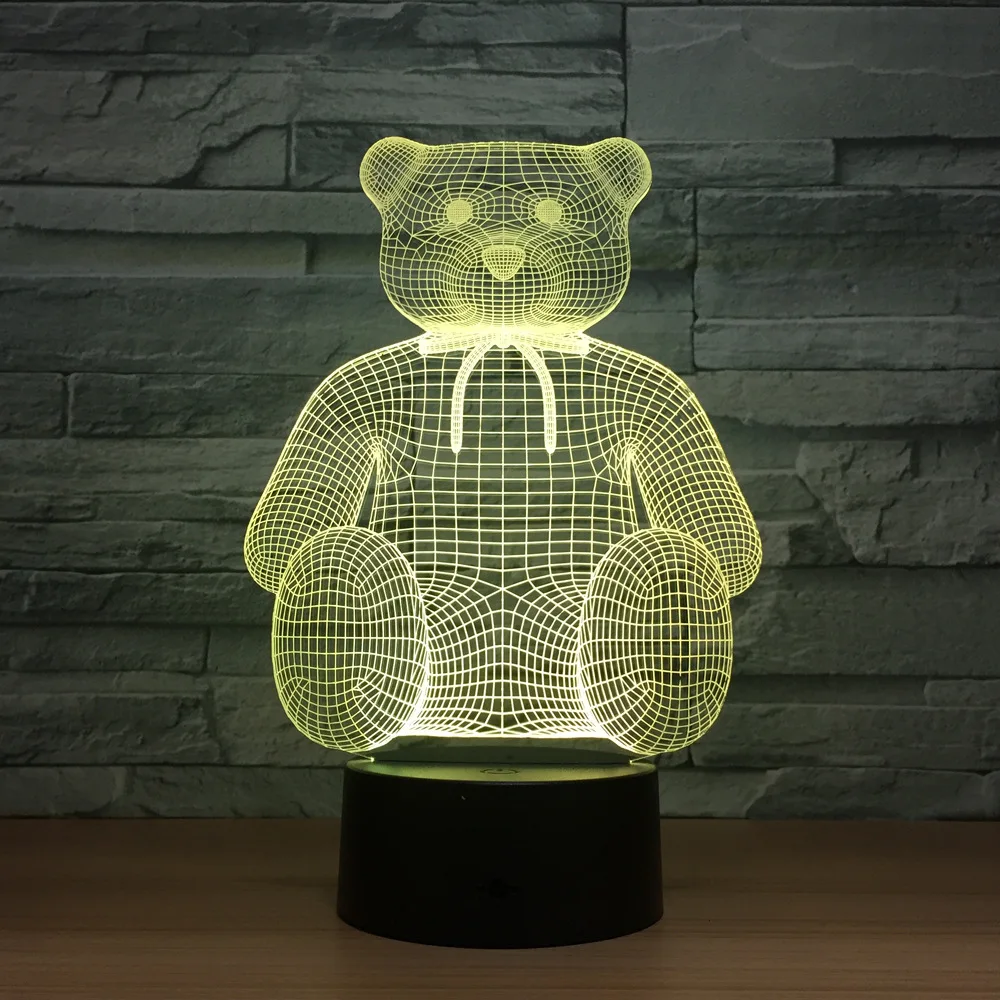 Светодиодный ночник с медведем, акриловый 3D светильник с питанием от USB, настольный светильник с животными, Детская лампа для сна
Светодиодный ночник с медведем, акриловый 3D светильник с питанием от USB, настольный светильник с животными, Детская лампа для сна