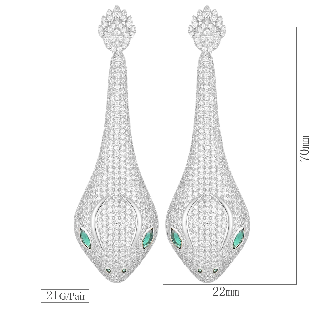 missvikki Brand Dubai Luxury Noble Trendy Style Snake head Pendant Earrings Romantic Fashion Women Best Gift Romantic Jewelry
missvikki Brand Dubai Luxury Noble Trendy Style Snake head Pendant Earrings Romantic Fashion Women Best Gift Romantic Jewelry