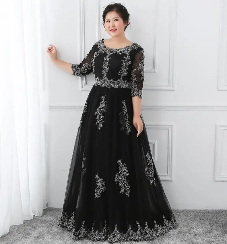Black Plus Size Evening Dresses Long Lace Appliques Half Sleeves Mother of the Bride Dinner Dress Elegant for Wedding Party Gown
Black Plus Size Evening Dresses Long Lace Appliques Half Sleeves Mother of the Bride Dinner Dress Elegant for Wedding Party Gown