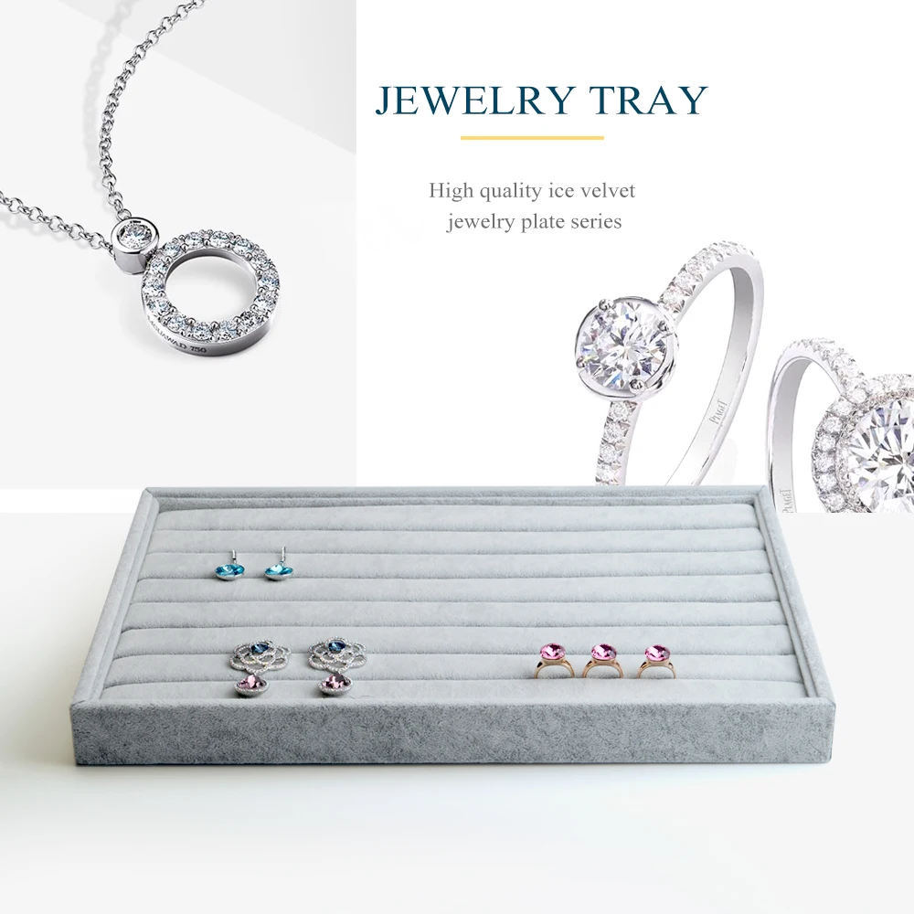 Fanxi Velvet Jewelry Display Tray Silver Grey Ice Tray for Earring Ring Bracelet Necklace Display Tray Storage Organizer
Fanxi Velvet Jewelry Display Tray Silver Grey Ice Tray for Earring Ring Bracelet Necklace Display Tray Storage Organizer