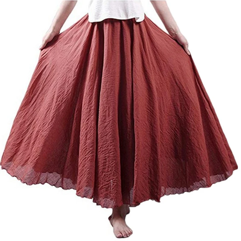 Women Linen Cotton Long Skirts Elastic Waist Pleated Maxi Beach Boho Vintage Summer Skirts
Women Linen Cotton Long Skirts Elastic Waist Pleated Maxi Beach Boho Vintage Summer Skirts