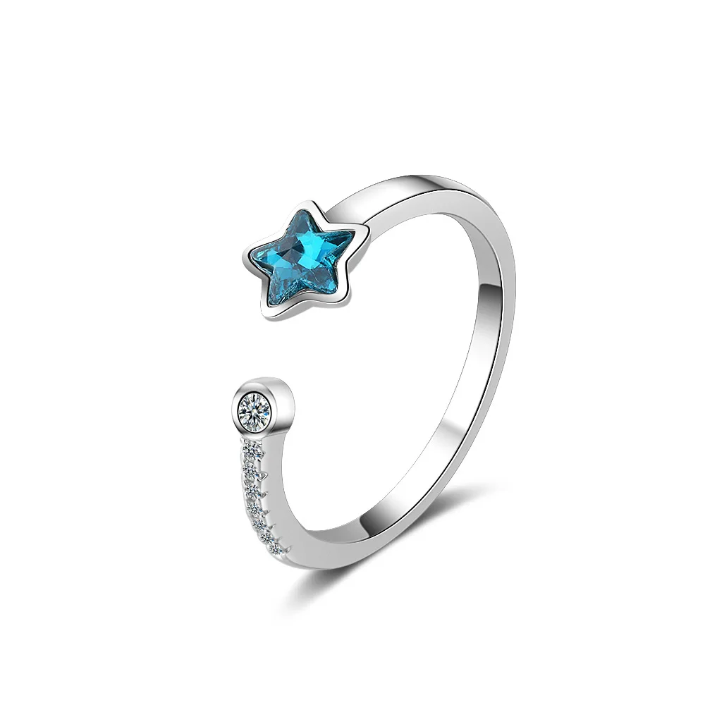 100% 925 sterling silver fashion new design blue star crystal women gift ladies finger rings jewelry no fade ring student
100% 925 sterling silver fashion new design blue star crystal women gift ladies finger rings jewelry no fade ring student