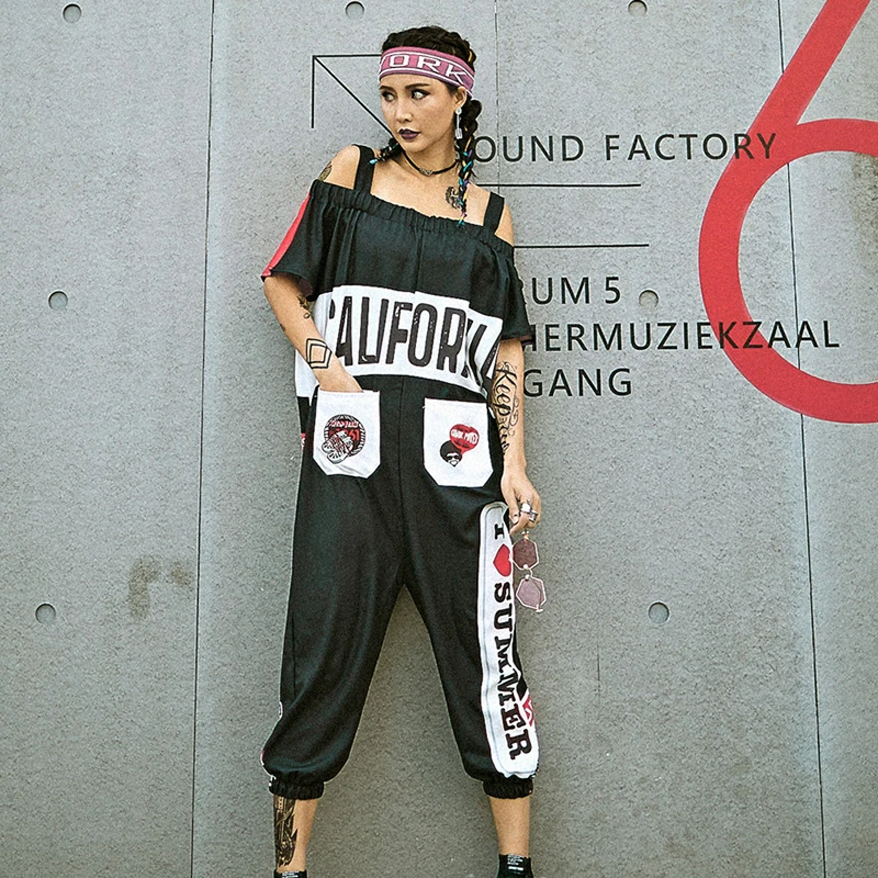 Hip Hop Costume Bib Pants Personalized Print Jumpsuit Women Street Dancewear Adult Dance Outfit Stage Dancing Clothes DT889
Hip Hop Costume Bib Pants Personalized Print Jumpsuit Women Street Dancewear Adult Dance Outfit Stage Dancing Clothes DT889