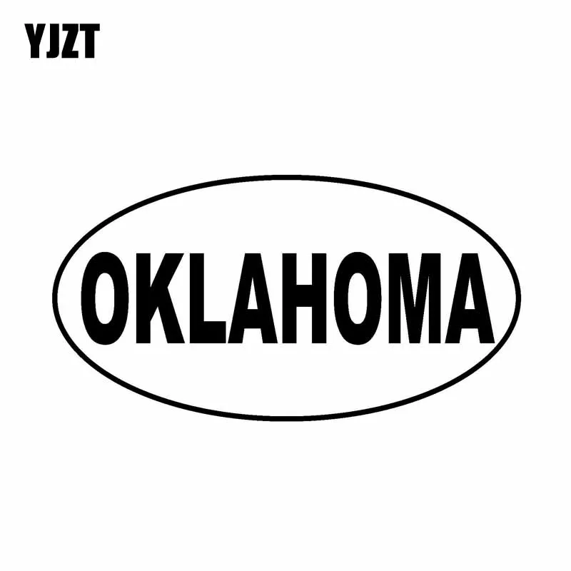 YJZT 14 9 см * 7 овальная виниловая наклейка OKLAHOMA Автомобильная черная серебряная