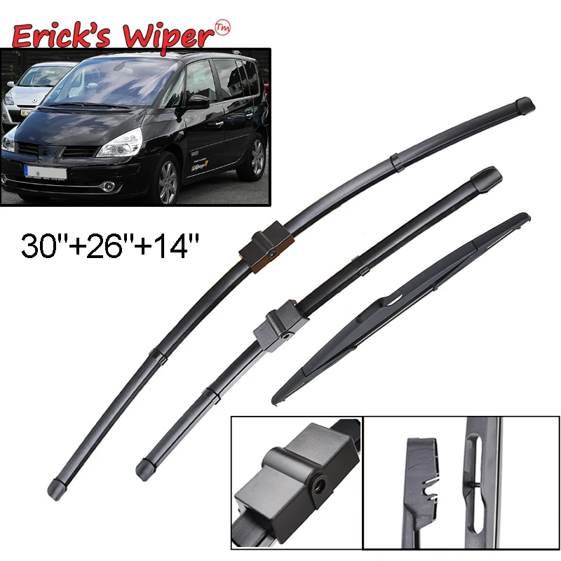 Erick's Wiper Front & Rear Wiper Blades Set For Renault Espace IV 2002 - 2014 Windshield Windscreen Window Brushes 30"+26"+14"
Erick's Wiper Front & Rear Wiper Blades Set For Renault Espace IV 2002 - 2014 Windshield Windscreen Window Brushes 30"+26"+14"