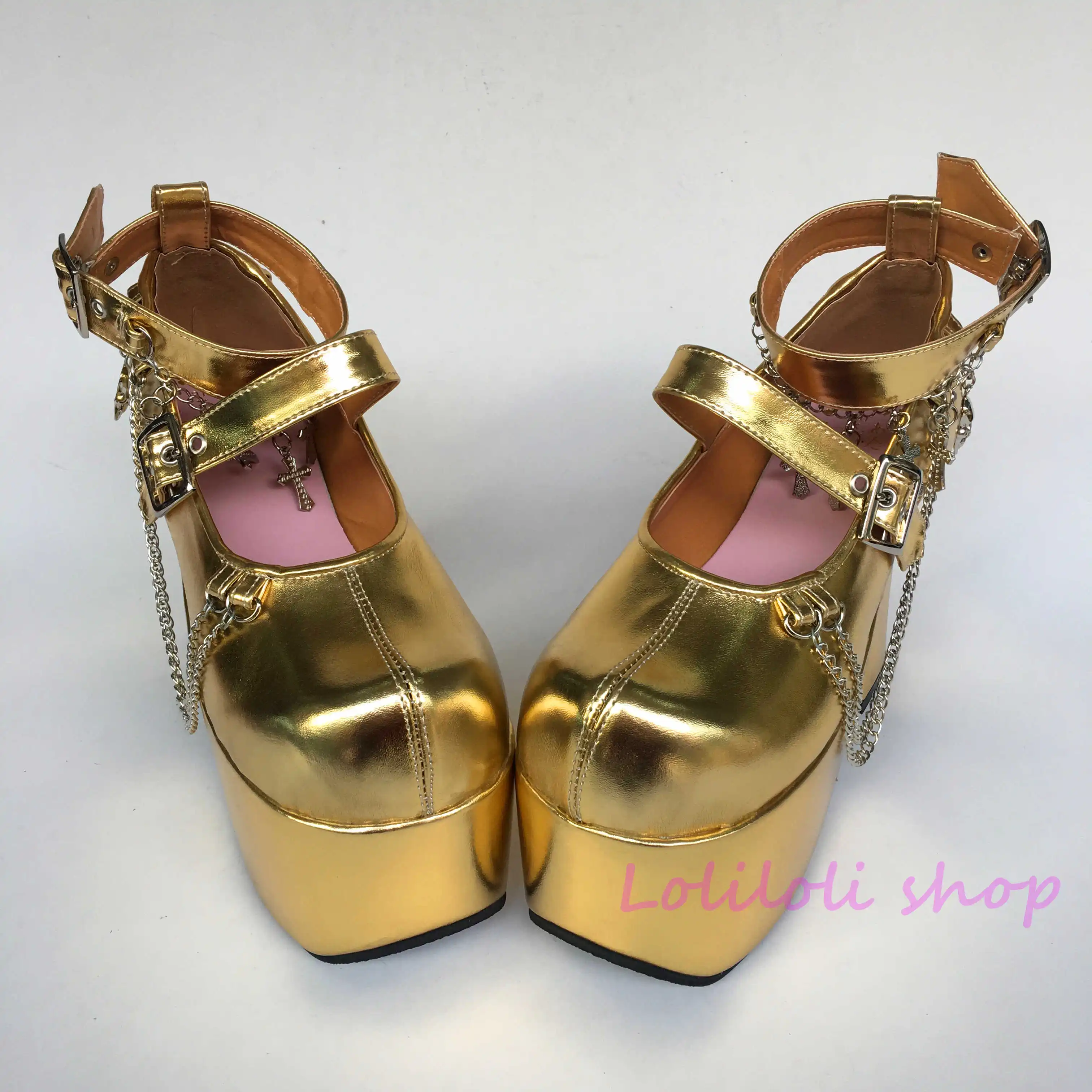 Princess sweet lolita shoes Loliloliyoyo antaina Japanese design cos shoes custom golden thick heel shoes with chains lf73
Princess sweet lolita shoes Loliloliyoyo antaina Japanese design cos shoes custom golden thick heel shoes with chains lf73