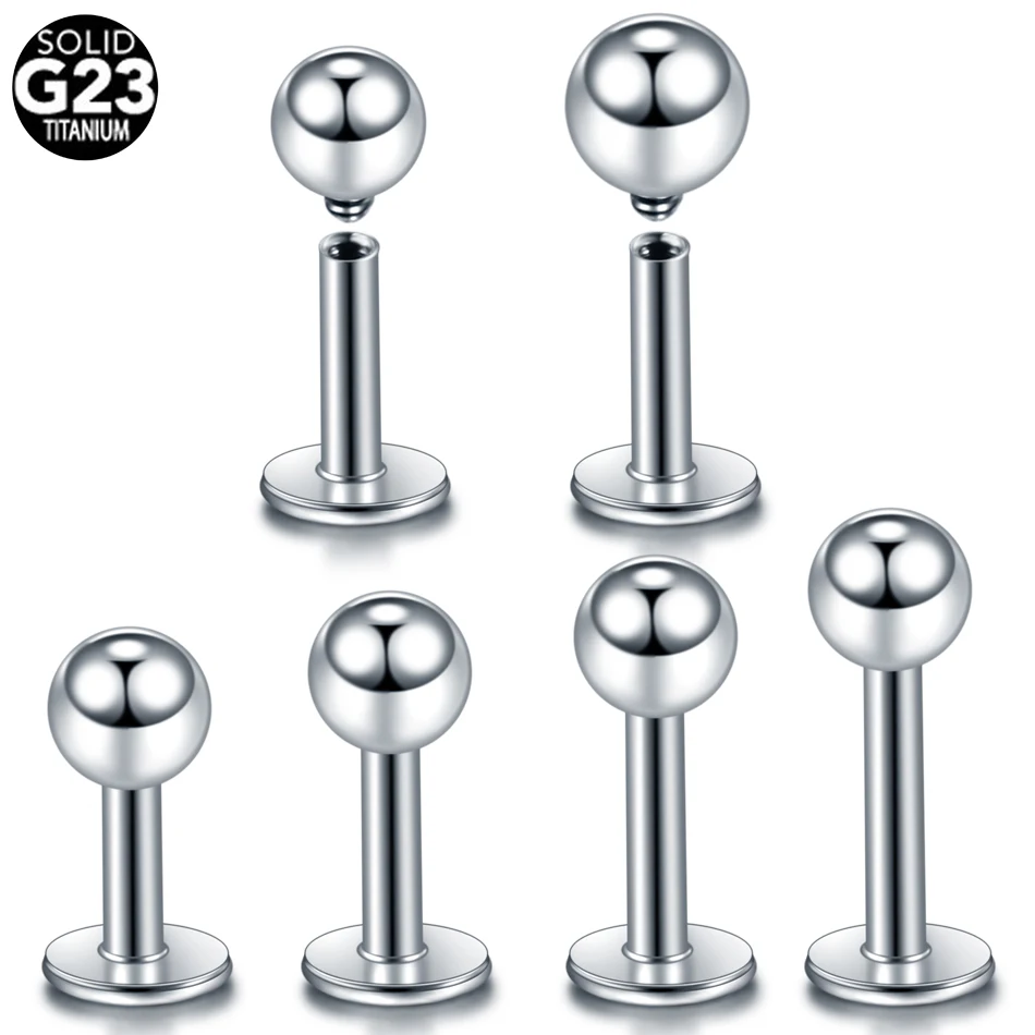 1PC G23 Titanium Labret Rings Lip Monore Piercing Ear Helix Stud Tragus Earring Cartilage Piercings Fashion Girl Jewelry 16G 14G
1PC G23 Titanium Labret Rings Lip Monore Piercing Ear Helix Stud Tragus Earring Cartilage Piercings Fashion Girl Jewelry 16G 14G