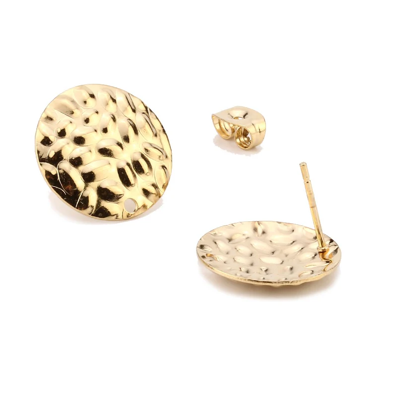Stainless Steel Gold 16mm Round Heart Square Stud Earring Post Blank Hammered Surface Ear Base with Loop for Hand Made Earrings
Stainless Steel Gold 16mm Round Heart Square Stud Earring Post Blank Hammered Surface Ear Base with Loop for Hand Made Earrings