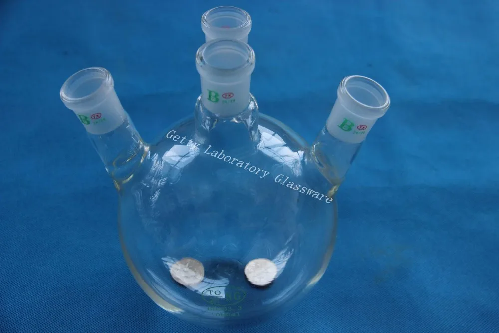 1000ml (1L) 4-neck (four-neck) round bottom boiling flask, heavy wall, 24/29 joint
1000ml (1L) 4-neck (four-neck) round bottom boiling flask, heavy wall, 24/29 joint