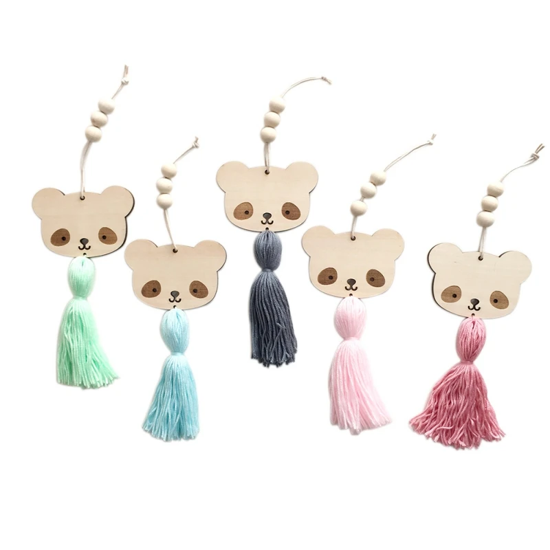 Cute Angel Shape Wooden Beads Tassel Pendant Kids Room Decoration Wall Hanging Ornament for Photography Home | Дом и сад