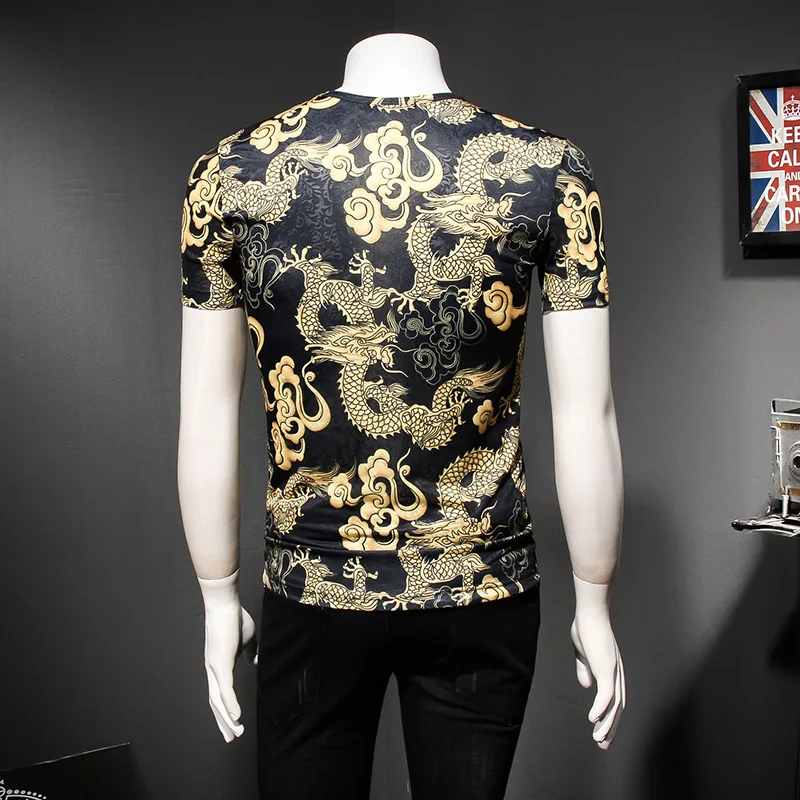 T18509 Creative yellow dragon pattern fashion short sleeve t shirt Summer 2019 New top quality soft breathable t shirt men M-5XL
T18509 Creative yellow dragon pattern fashion short sleeve t shirt Summer 2019 New top quality soft breathable t shirt men M-5XL