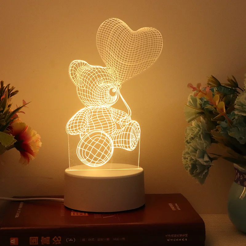 LED Love bear balloon 3D Night light WarmWhite USB Button Acrylic Valentines day gift Reindeer Cat Shark lights nights lamp GiC
LED Love bear balloon 3D Night light WarmWhite USB Button Acrylic Valentines day gift Reindeer Cat Shark lights nights lamp GiC
