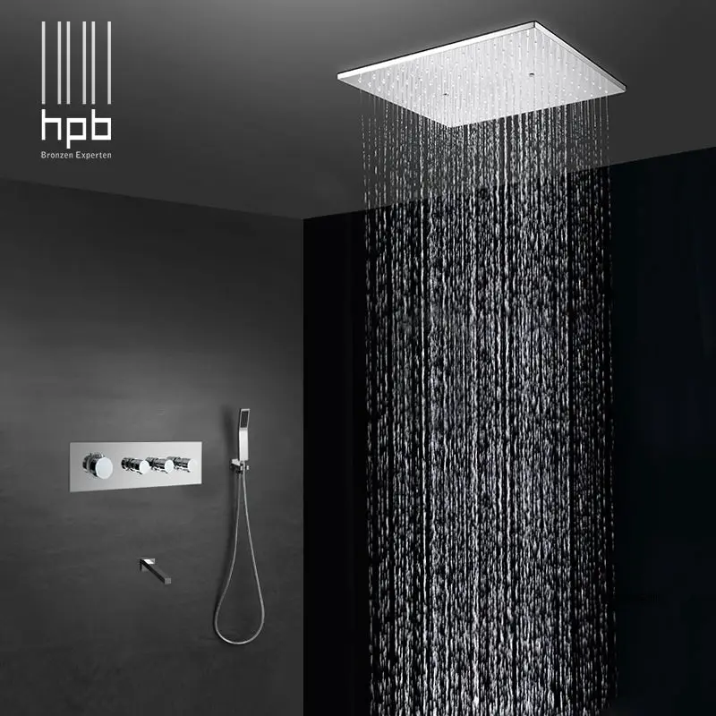 HPB Brass Bathroom Thermostatic Water Mixer Ceiling Mounted Shower Head Bath Rain Shower Set Faucet torneira banheiro HP2216
HPB Brass Bathroom Thermostatic Water Mixer Ceiling Mounted Shower Head Bath Rain Shower Set Faucet torneira banheiro HP2216