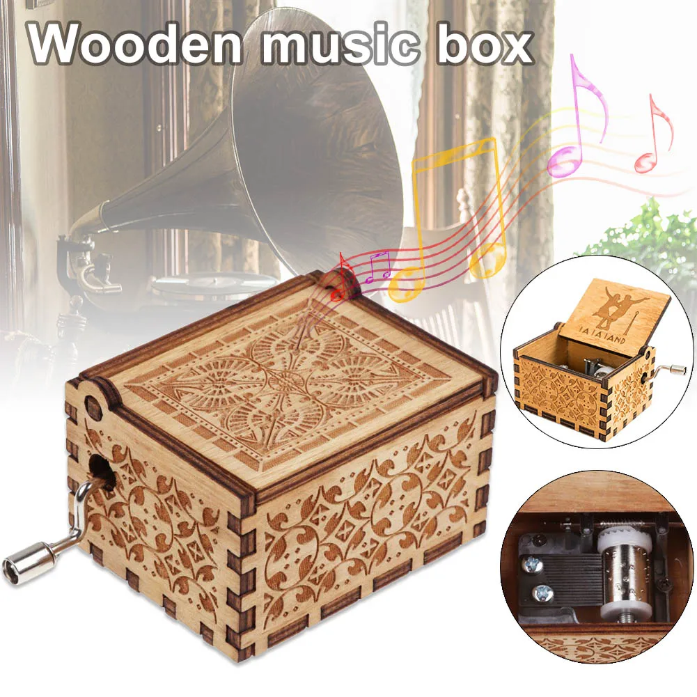 New 1 Pcs Wooden Music Box Musical Vintage Carved Gift Hand Crank for Children Girlfriend
New 1 Pcs Wooden Music Box Musical Vintage Carved Gift Hand Crank for Children Girlfriend