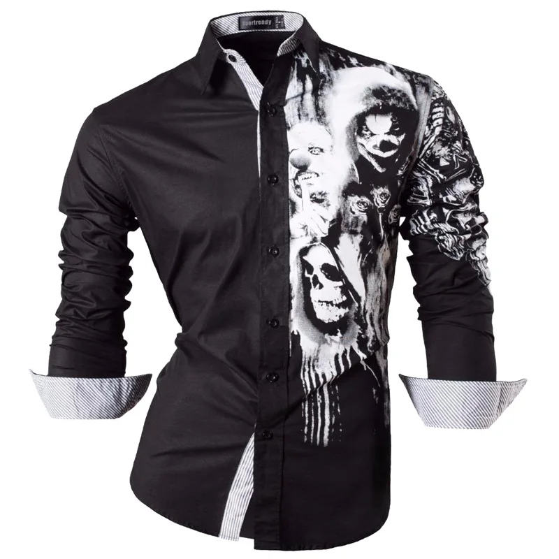Sportrendy Men Shirts Dress Casual Fashion Long Sleeve Slim Fit Stylish Skull Print Tattoo JZS047
Sportrendy Men Shirts Dress Casual Fashion Long Sleeve Slim Fit Stylish Skull Print Tattoo JZS047