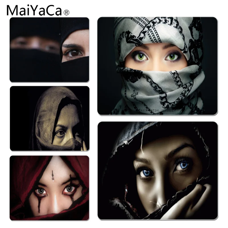 Новинка игровые коврики MaiYaCa с принтом глаза мусульманской девушки коврик для