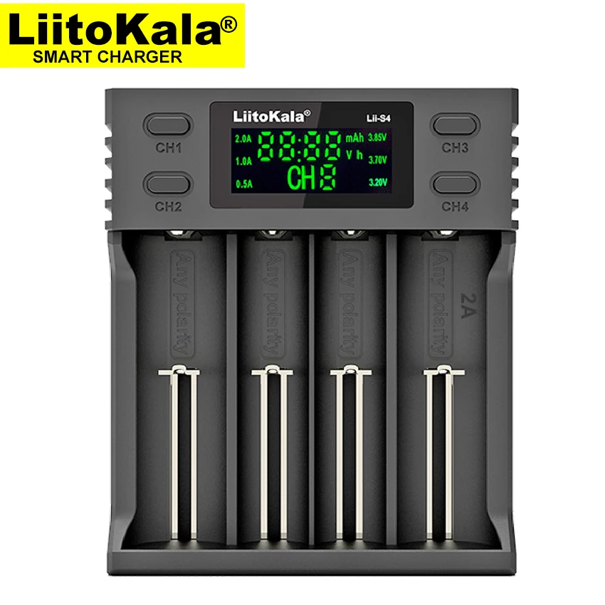 Liitokala Lii-S4 Battery Charger, Charging 18650 3.7V 18350 18500 21700 20700B 10440 26650 1.2V AA AAA NiMH Battery.
Liitokala Lii-S4 Battery Charger, Charging 18650 3.7V 18350 18500 21700 20700B 10440 26650 1.2V AA AAA NiMH Battery.