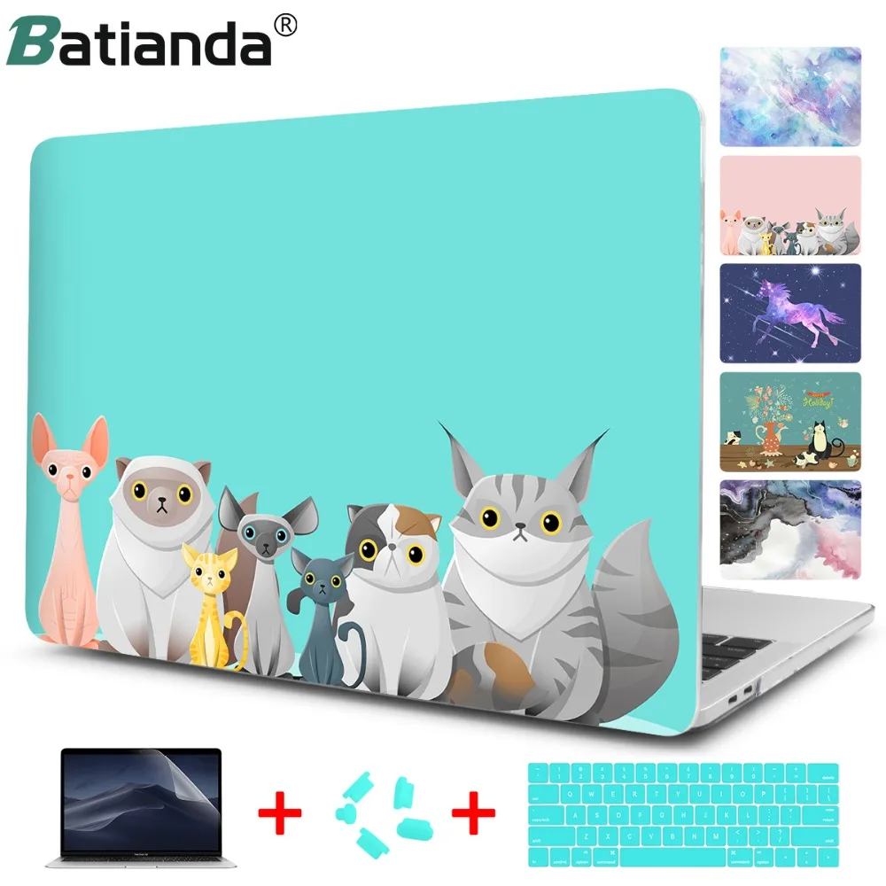 4 в 1 прозрачный жесткий чехол для MacBook Air 13 2018 A1932/New Pro retina 15 дюймов Touch Bar прекрасный