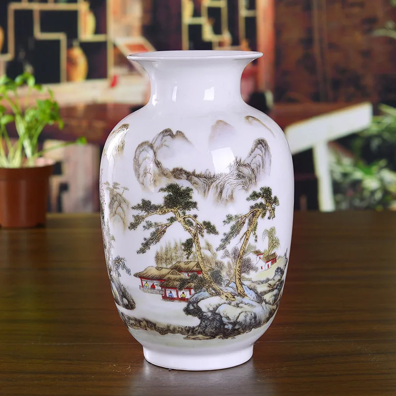 Jingdezhen ceramics pink vases blue-and-white landscape flowers and birds home furnishings modern living room ornaments and
Jingdezhen ceramics pink vases blue-and-white landscape flowers and birds home furnishings modern living room ornaments and