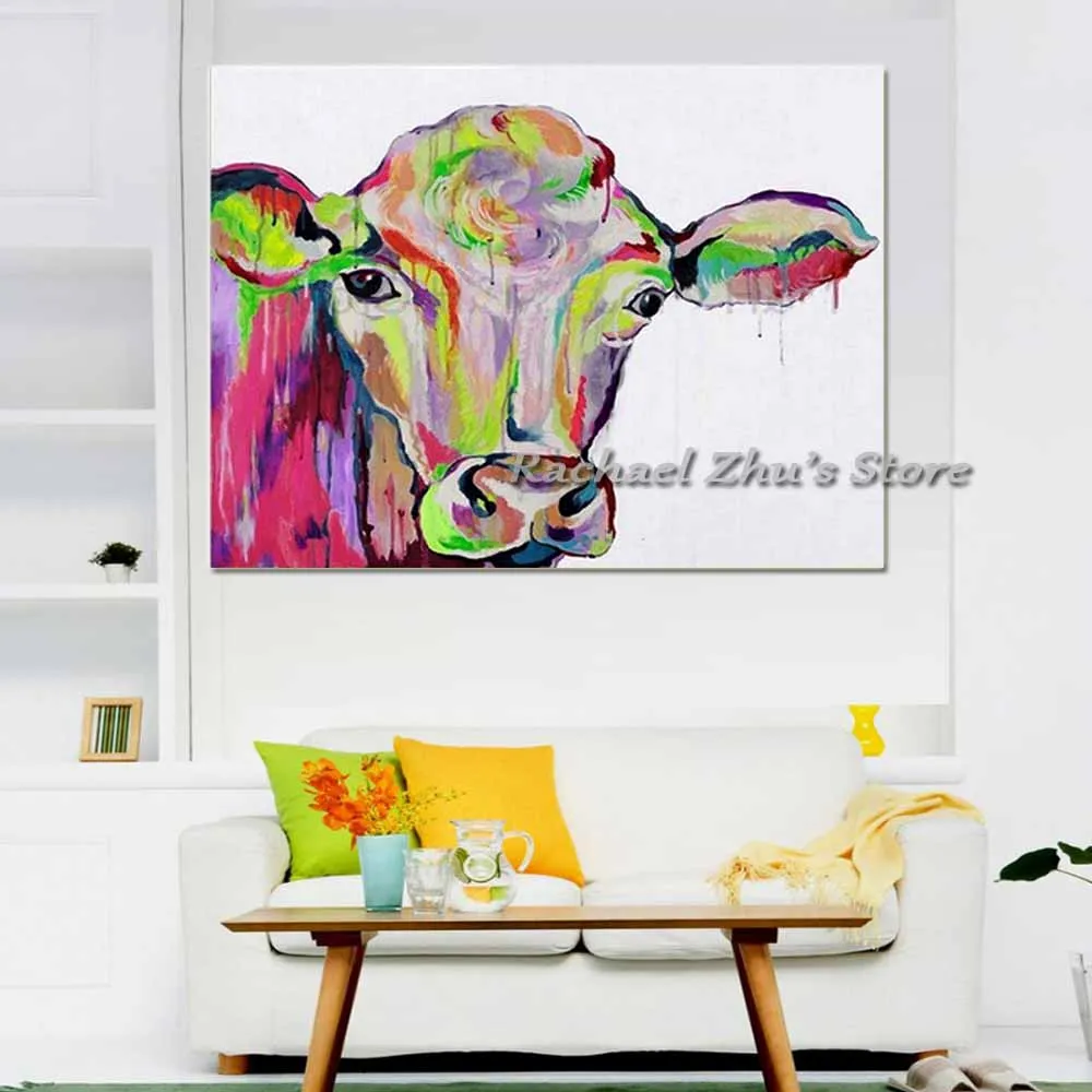 Hand Painted Abstract Colorful Cow Oil Painting On Canvas Abstract Animal Cow Wall Picture Living Room Bedroom Home Wall Decor
Hand Painted Abstract Colorful Cow Oil Painting On Canvas Abstract Animal Cow Wall Picture Living Room Bedroom Home Wall Decor