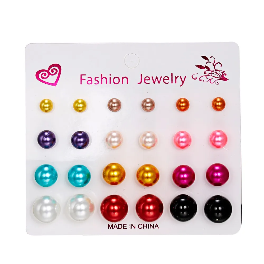 12 pairs/set White Simulated Pearl Earrings Set For Women Jewelry Accessories Piercing Ball Stud Earrings Pearl kit brincos New
12 pairs/set White Simulated Pearl Earrings Set For Women Jewelry Accessories Piercing Ball Stud Earrings Pearl kit brincos New