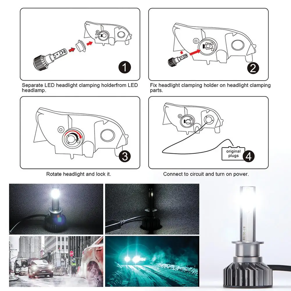 LumiParty 2PCS Mini Car LED Headlight Bulb H1 H7 H8/H9/H11 9005/HB3 9006/HB4 H4/HB2/9003 Hi/Lo 72W 10000LM 6000K Car Headlamp 
LumiParty 2PCS Mini Car LED Headlight Bulb H1 H7 H8/H9/H11 9005/HB3 9006/HB4 H4/HB2/9003 Hi/Lo 72W 10000LM 6000K Car Headlamp