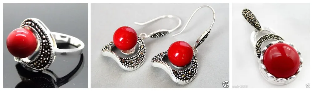 NEW Lady's designed Red Carved Lacquer Marcasite 925 Sterling Ring(#7-10) Earrings & Pandent jewelry sets
NEW Lady's designed Red Carved Lacquer Marcasite 925 Sterling Ring(#7-10) Earrings & Pandent jewelry sets