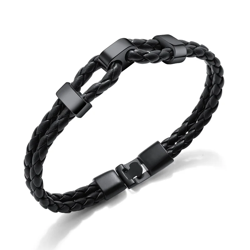 Vintage Jewelry Black White Color Weave Leather Stainless Steel Bracelets For Men Hot Sales Fashion Male Bracelets Bangles Boy
Vintage Jewelry Black White Color Weave Leather Stainless Steel Bracelets For Men Hot Sales Fashion Male Bracelets Bangles Boy