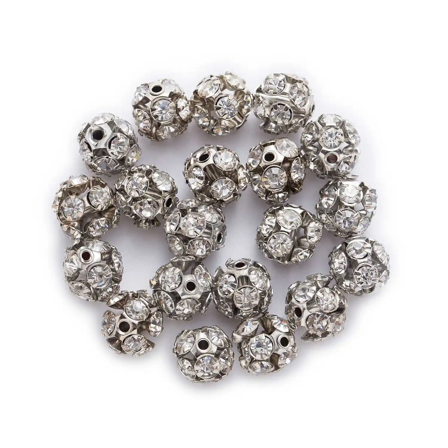 10 Piece 3 Color Filigree Rhinestone Balls Round Spacer Beads Jewelry Making Accessories Findings 6-14mm 
10 Piece 3 Color Filigree Rhinestone Balls Round Spacer Beads Jewelry Making Accessories Findings 6-14mm