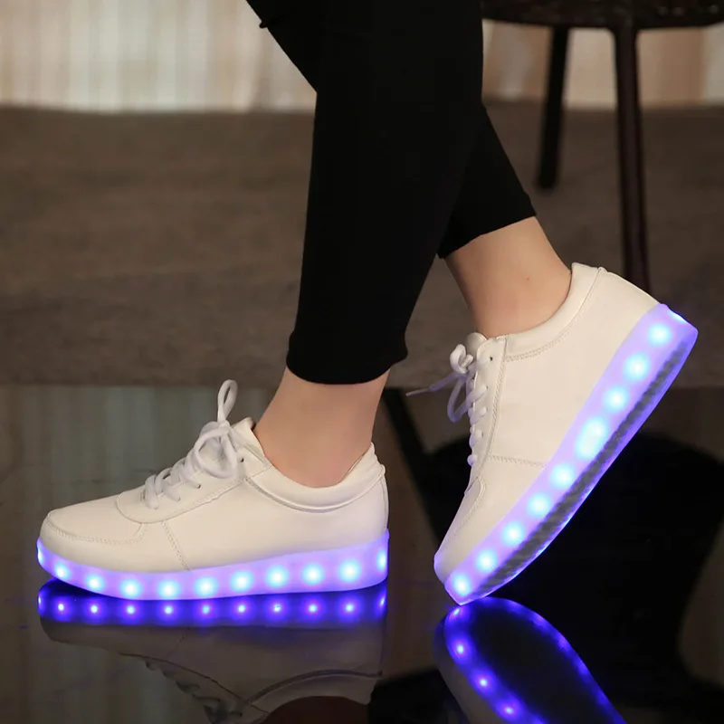 YPYUNA светящиеся люминесцентные кроссовки Feminino корзины с легкой подошвой USB