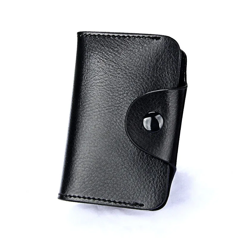 Genuine Leather Women Men Credit ID Card Holder Case Extendable Business Bank Cards Bag Small Wallet Coin Purse Carteira Mujer | Багаж и