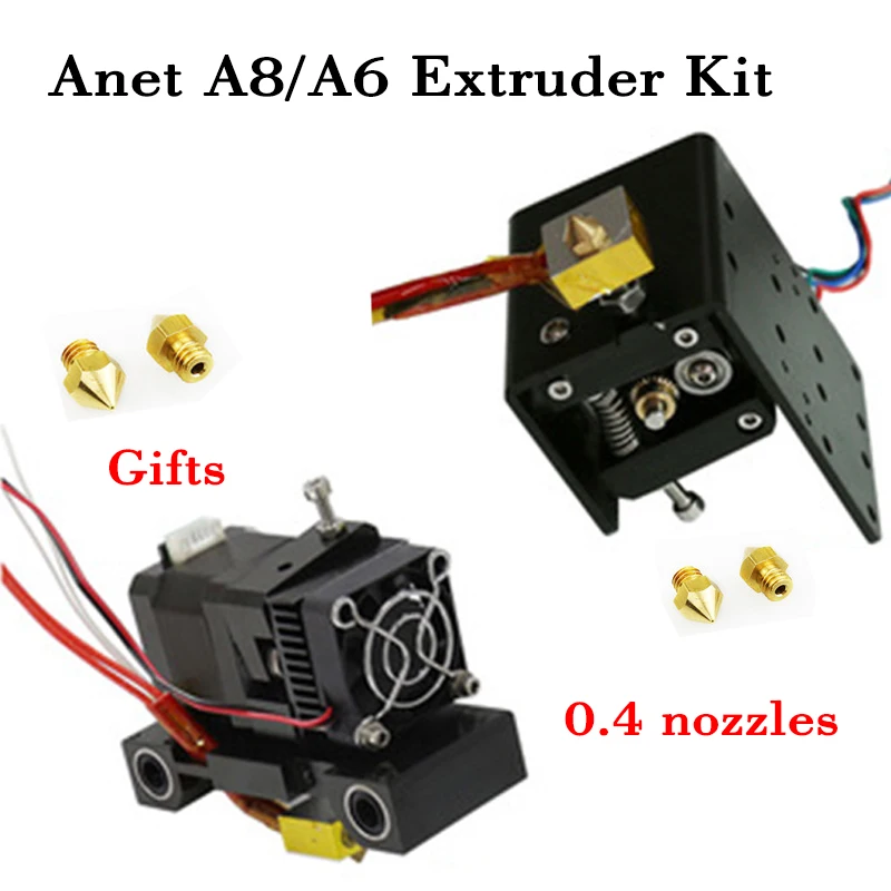 Комплект экструдера Anet a6 a8 MK8, 0,4 А, 42 шаговых двигателя, 12 В, J-образная головка, Одна Головка Hotend, 2 насадки мм для деталей 3D-принтера A6, A8, i3
Комплект экструдера Anet a6 a8 MK8, 0,4 А, 42 шаговых двигателя, 12 В, J-образная головка, Одна Головка Hotend, 2 насадки мм для деталей 3D-принтера A6, A8, i3
