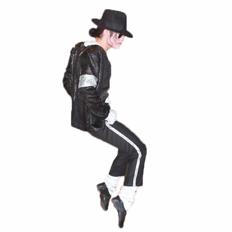 Michael Jackson Cosplay Costume Billie Jean Suits Sequin Kids Adults MJ Jacket+Pants+hat +glove Show Black Color gift one glove
Michael Jackson Cosplay Costume Billie Jean Suits Sequin Kids Adults MJ Jacket+Pants+hat +glove Show Black Color gift one glove